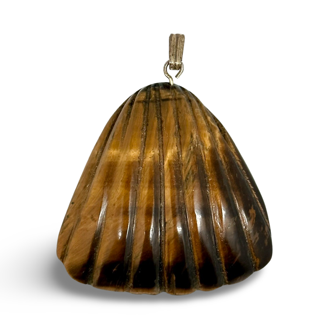 Tigers Eye Pendant - Clam Pendant