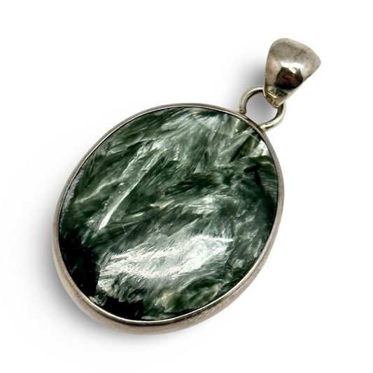 Seraphinite Silver Pendant