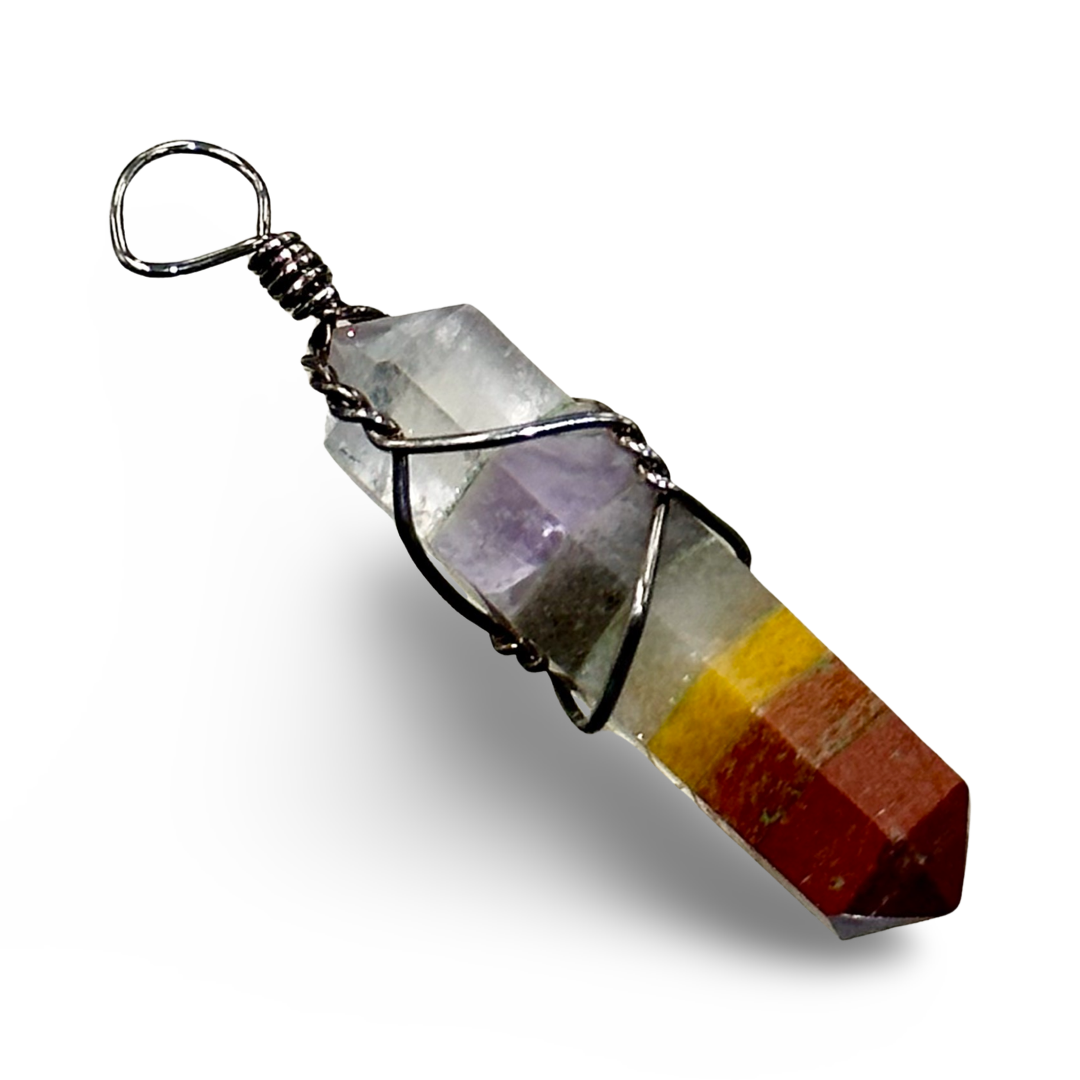 7 Chakra Pendant - Wire Wrapped Pendant