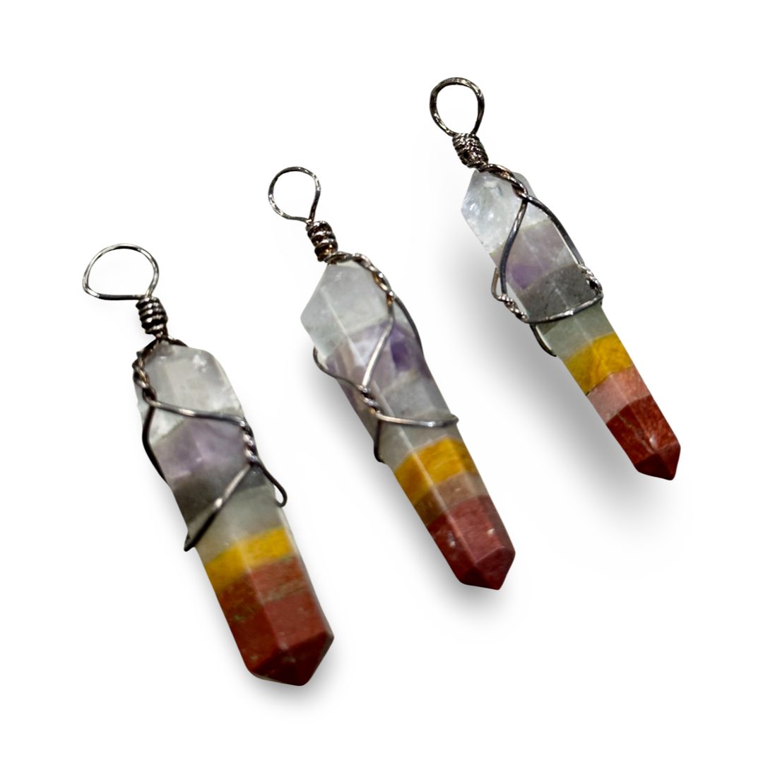 7 Chakra Pendant - Wire Wrapped Pendant