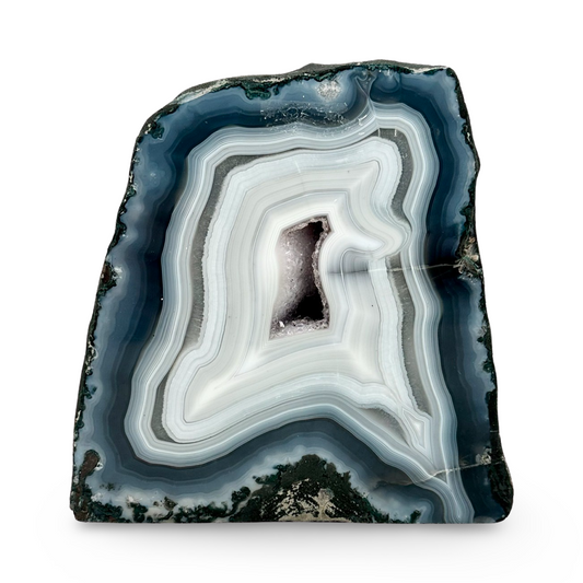 Blue Lace Agate & Amethyst Geode