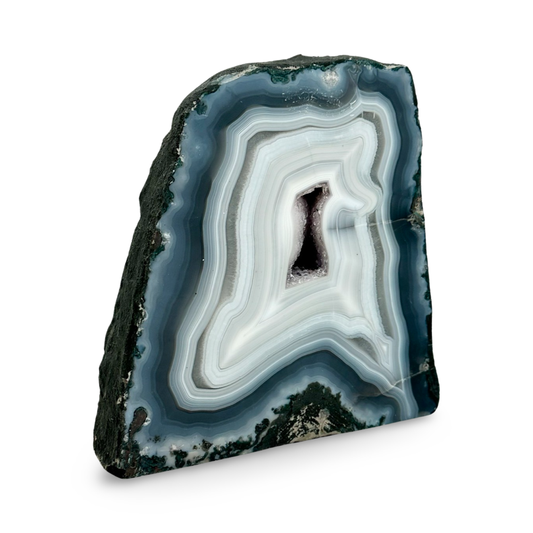 Blue Lace Agate & Amethyst Geode