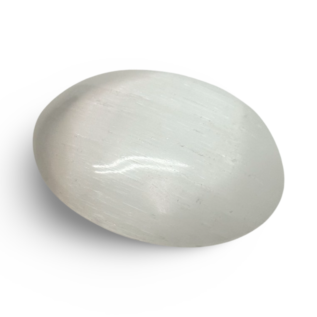 Selenite Palm Stone